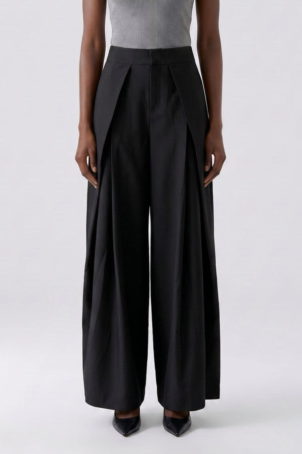 Pleated Wide-Leg Trouser