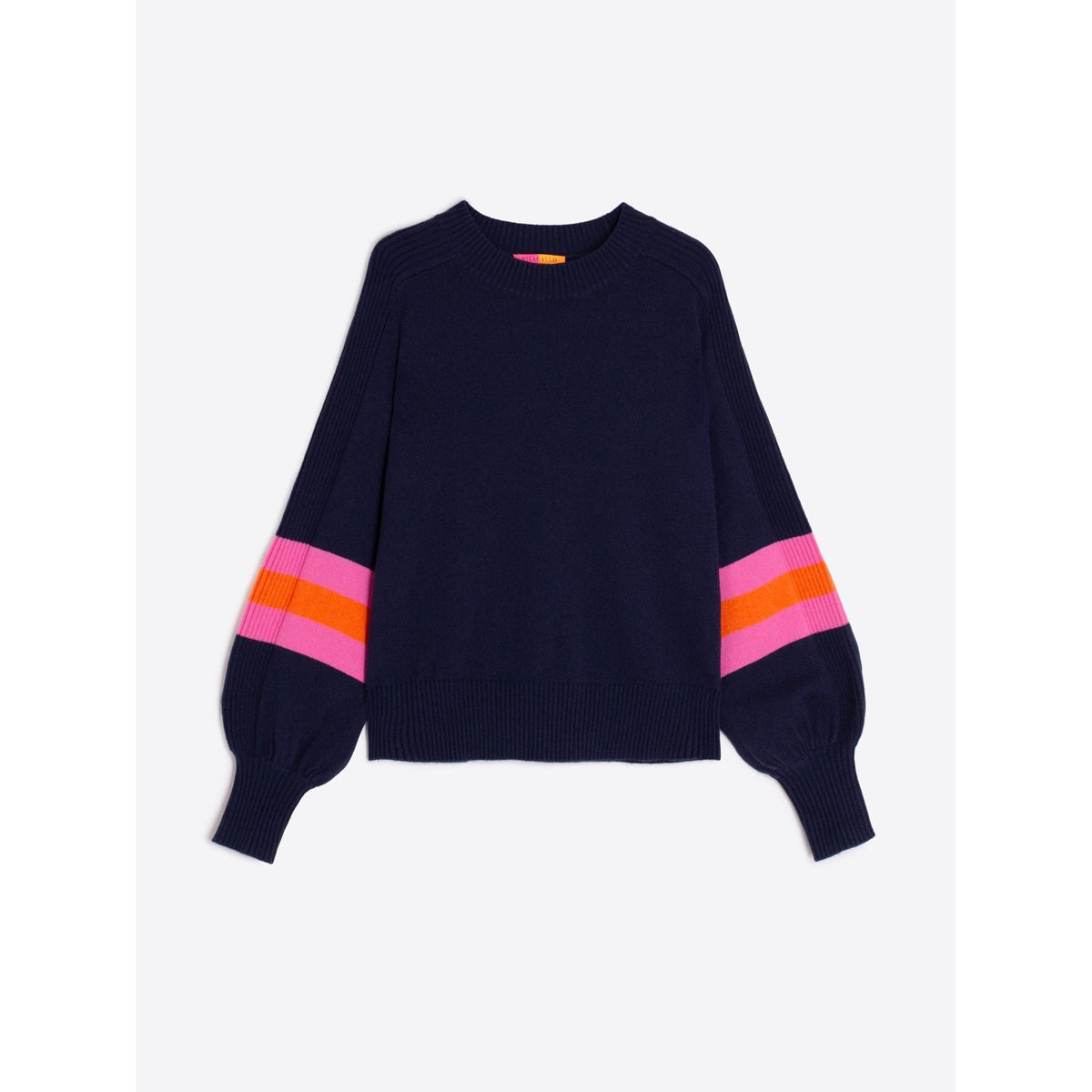 Navy Balloon Sleeve Sweater