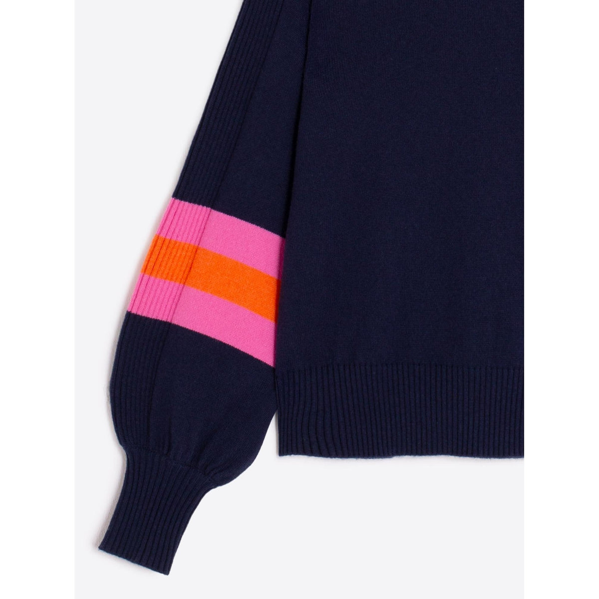 Navy Balloon Sleeve Sweater