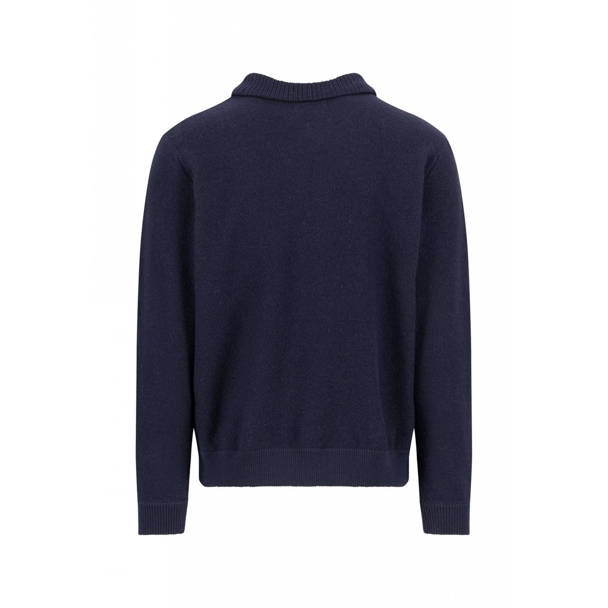 Boiled Wool Polo Collar Cardigan