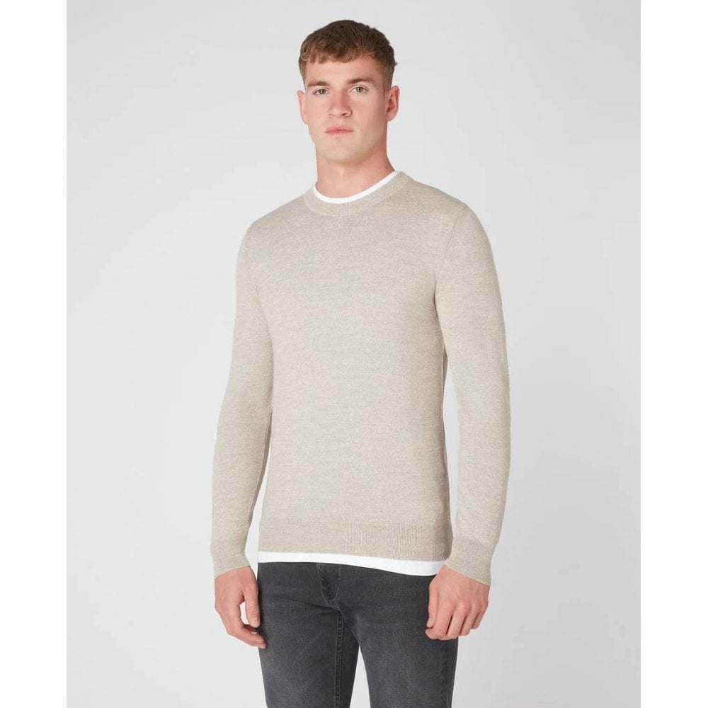 Merino Wool-Blend Crew Neck Sweater