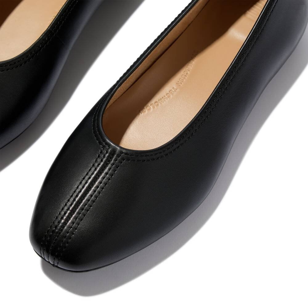 Delicato High-Cut Soft-Leather Ballerinas