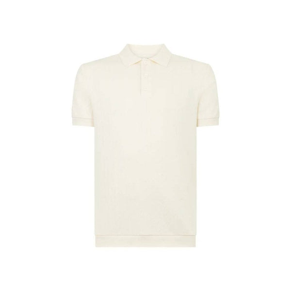 Cable Patterned Cotton Polo Shirt