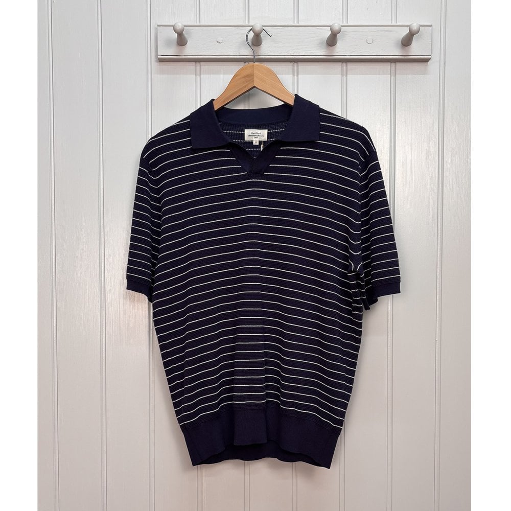 Striped Waffle Knit Polo