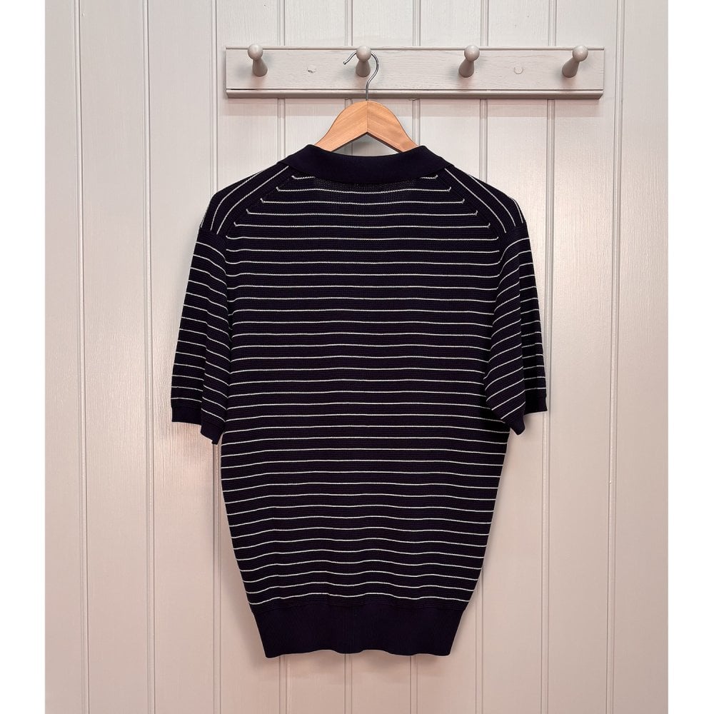 Striped Waffle Knit Polo