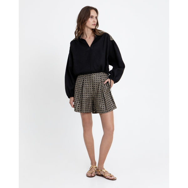 Cross Pleated Shorts