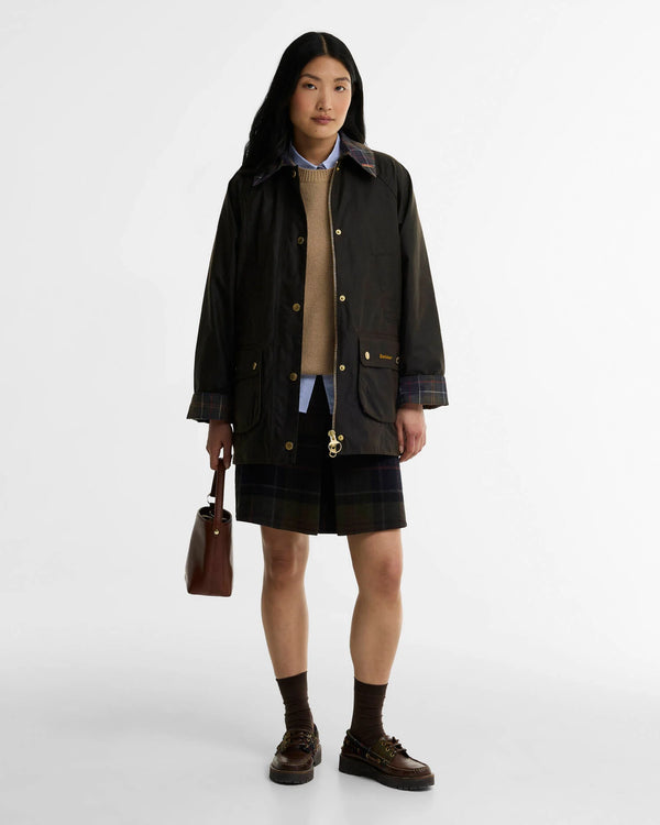 Icons Tartan Collar Modern Beadnell Waxed Jacket
